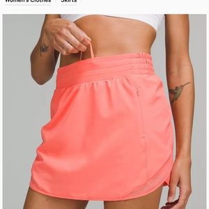 Lululemon hot tub hot high rise size 4 raspberry cream skort nwt coral